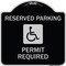 Signmission Reserved Parking Permit Required W/ Graphic Heavy-Gauge Aluminum Sign, 18" x 18", BS-1818-23059 A-DES-BS-1818-23059 - alternate 1